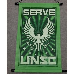 Halo "Serve UNSC" Scroll‎ Banner 15x10 In. Loot Crate 2019 Microsoft Bungie 343